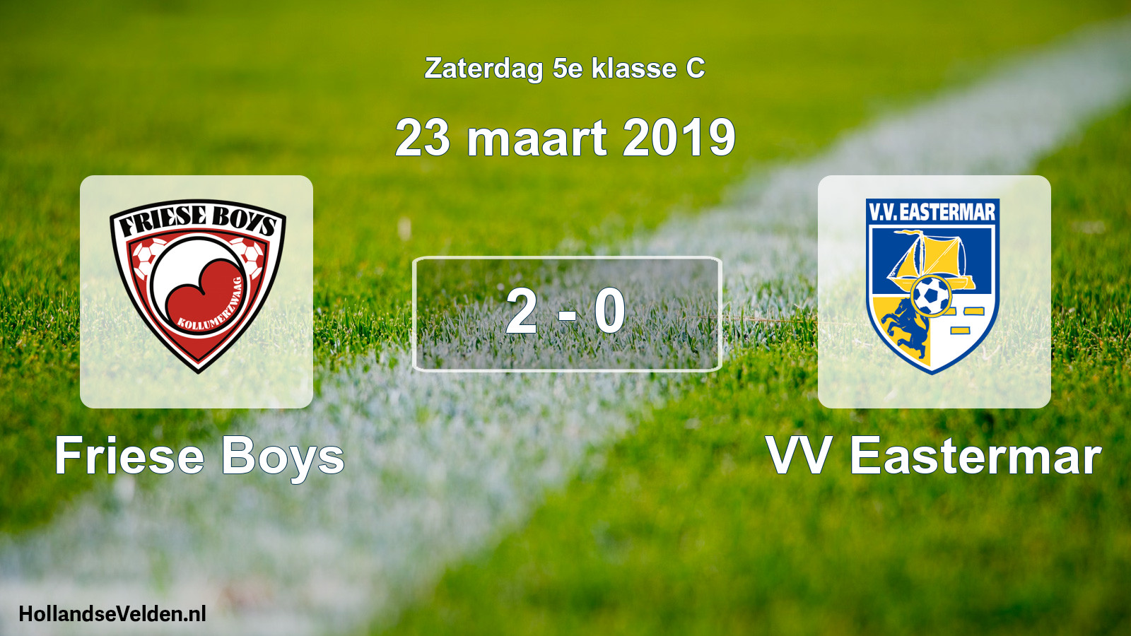 Total number of matches played: Friese Boys - VV Eastermar 2 - 0 (23 March 2019)