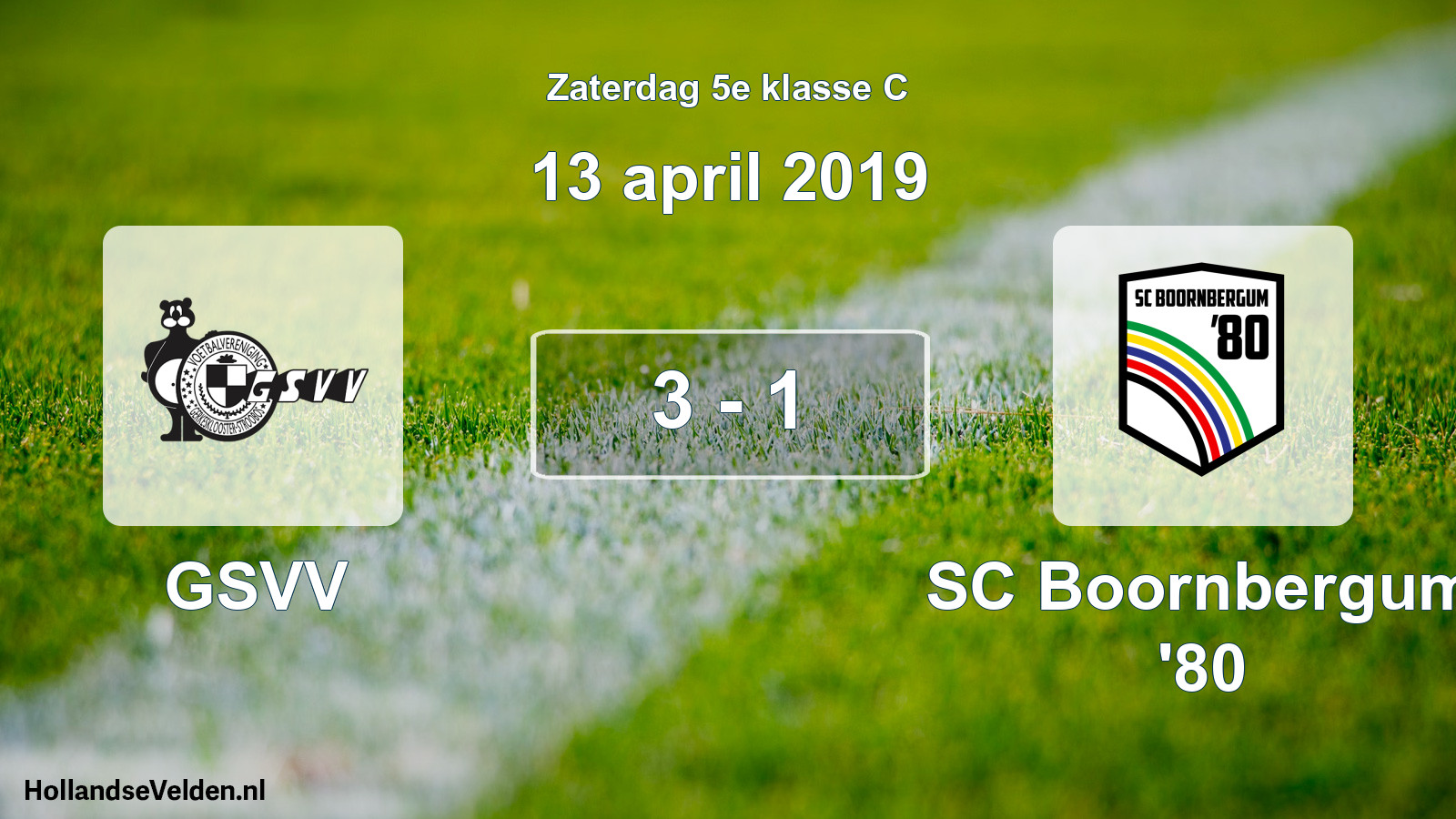 Total number of matches played: GSVV - SC Boornbergum '80 3 - 1 (13 April 2019)