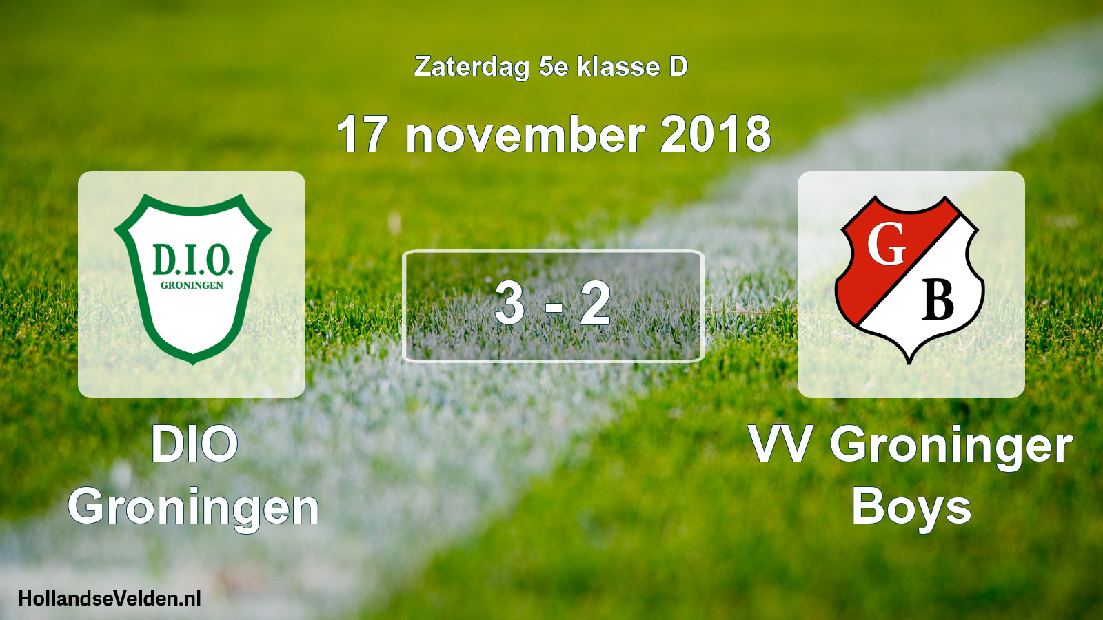 Total number of matches played: DIO Groningen - VV Groninger Boys 3 - 2 (17 November 2018)