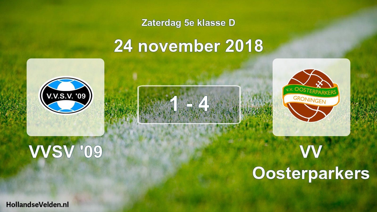 Total number of matches played: VVSV '09 - VV Oosterparkers 1 - 4 (24 November 2018)