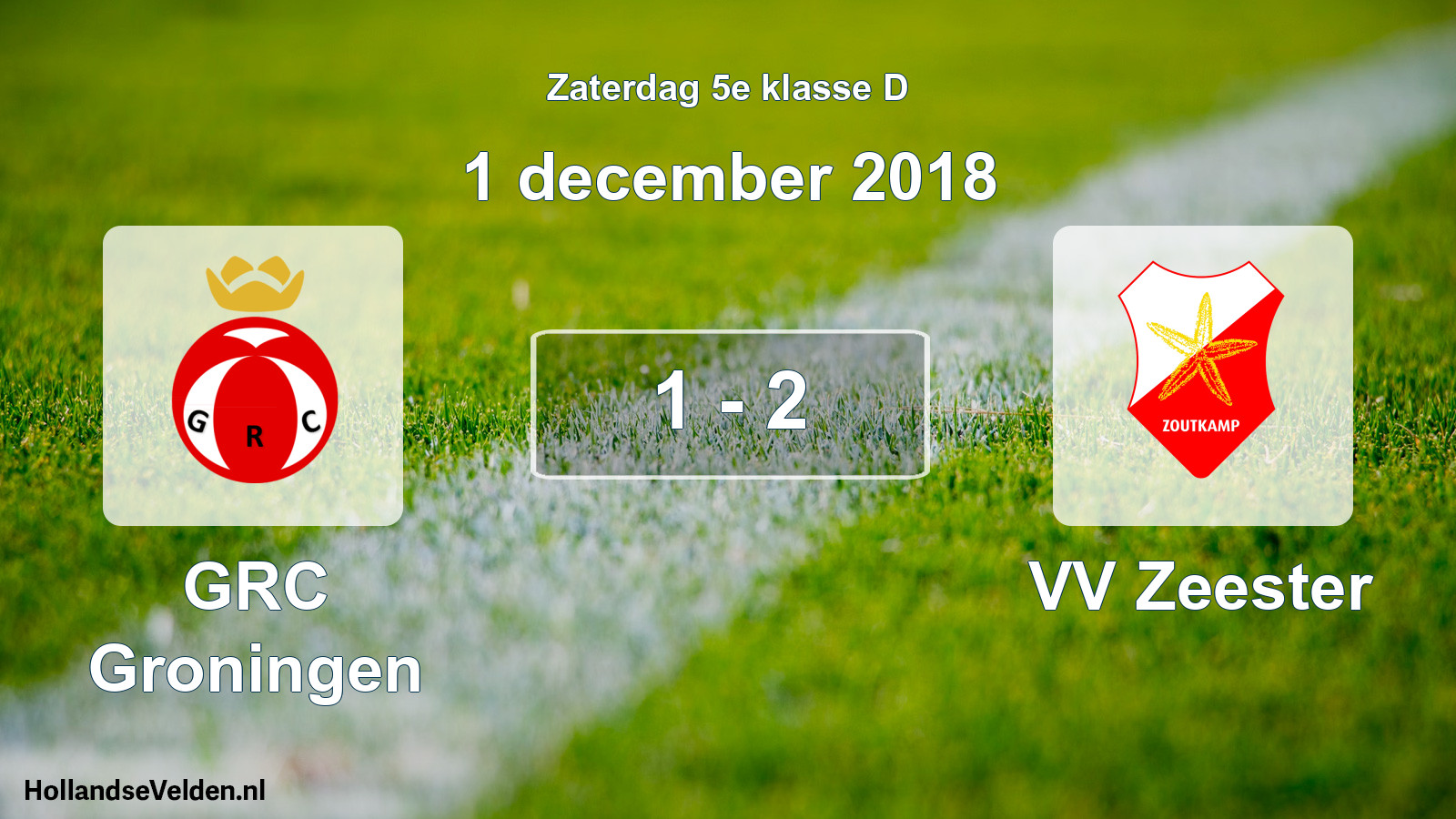 Total number of matches played: GRC Groningen - VV Zeester 1 - 2 (1 December 2018)