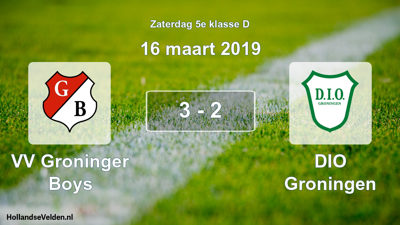 Total number of matches played: VV Groninger Boys - DIO Groningen 3 - 2 (16 March 2019)