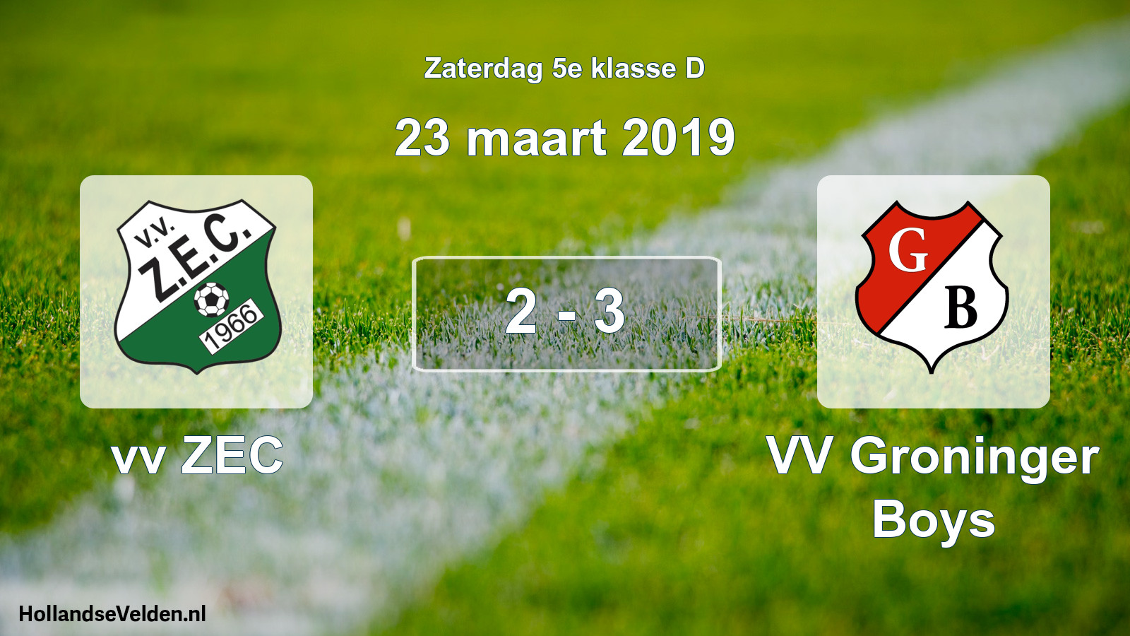 Total number of matches played: vv ZEC - VV Groninger Boys 2 - 3 (23 March 2019)