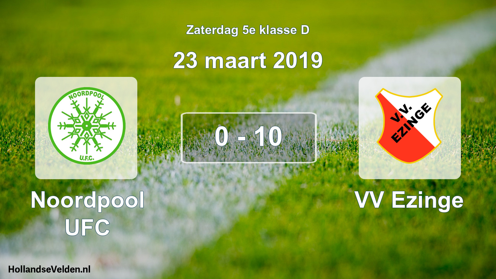 Total number of matches played: Noordpool UFC - VV Ezinge 0 - 10 (23 March 2019)