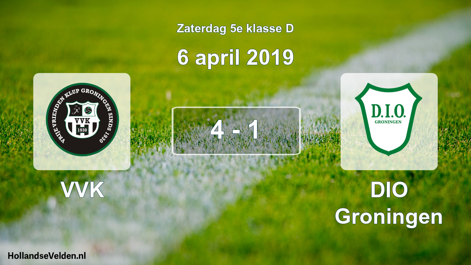 Total number of matches played: VVK - DIO Groningen 4 - 1 (6 April 2019)