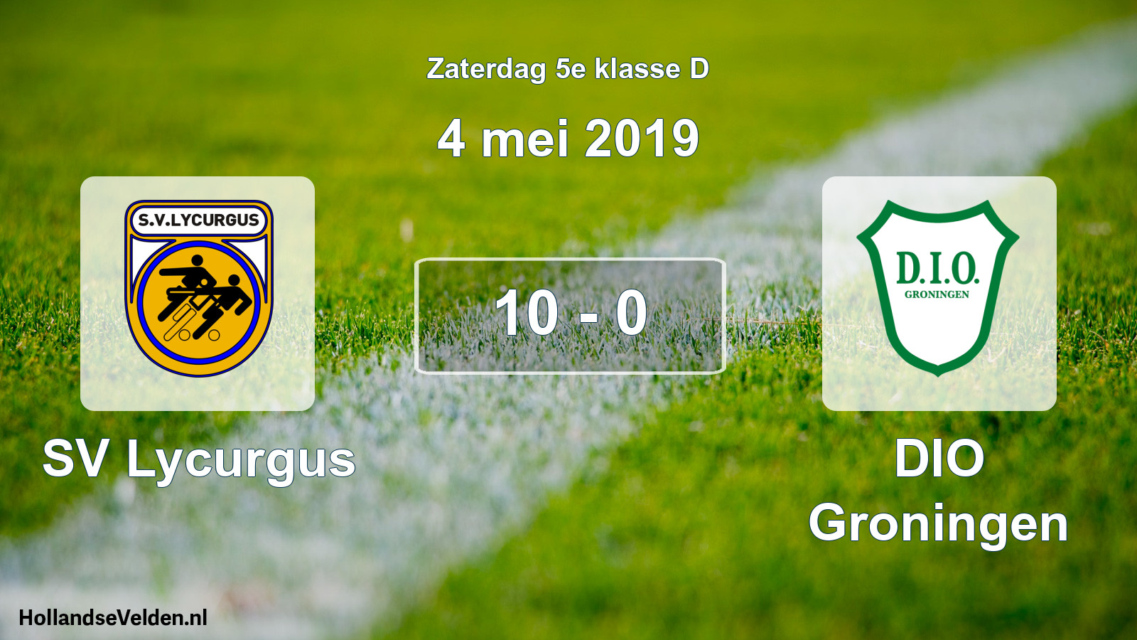 Total number of matches played: SV Lycurgus - DIO Groningen 10 - 0 (4 May 2019)
