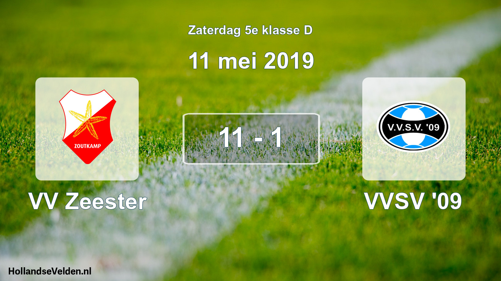 Total number of matches played: VV Zeester - VVSV '09 11 - 1 (11 May 2019)