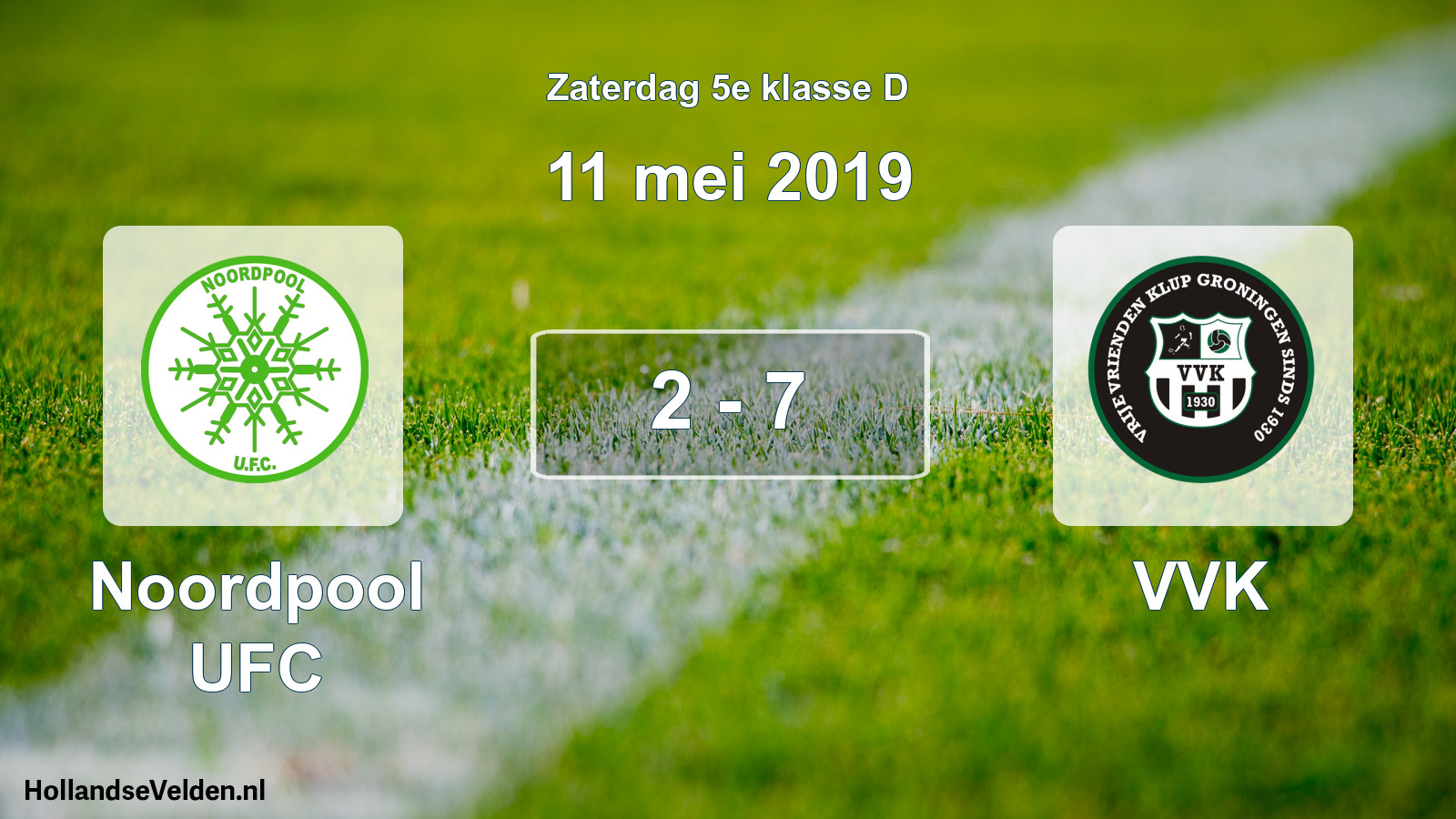Total number of matches played: Noordpool UFC - VVK 2 - 7 (11 May 2019)