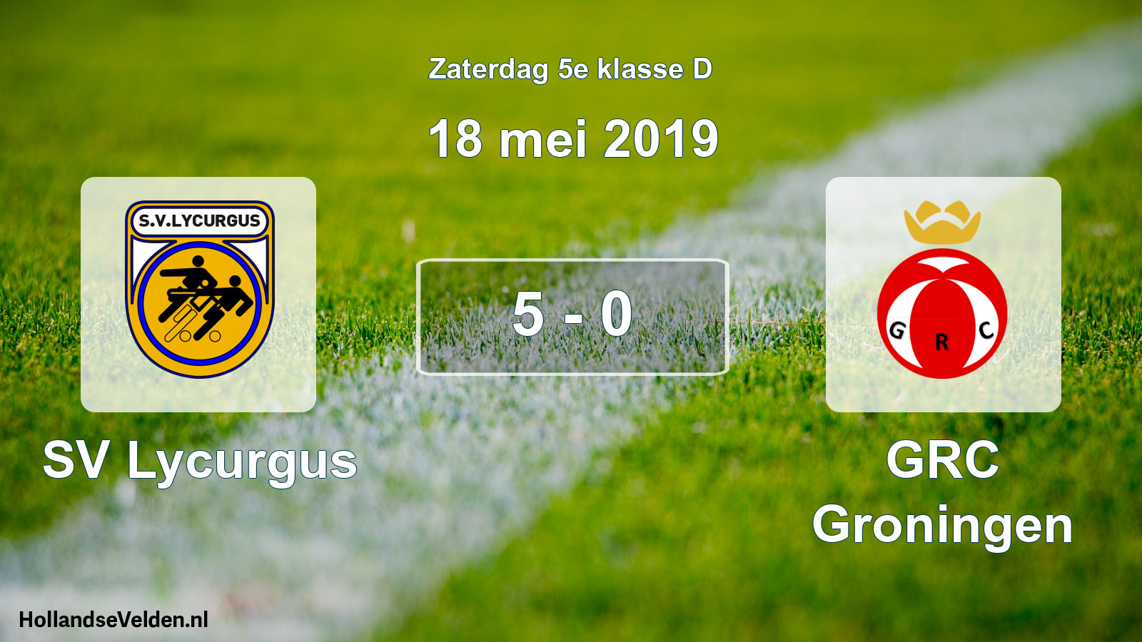 Total number of matches played: SV Lycurgus - GRC Groningen 5 - 0 (18 May 2019)