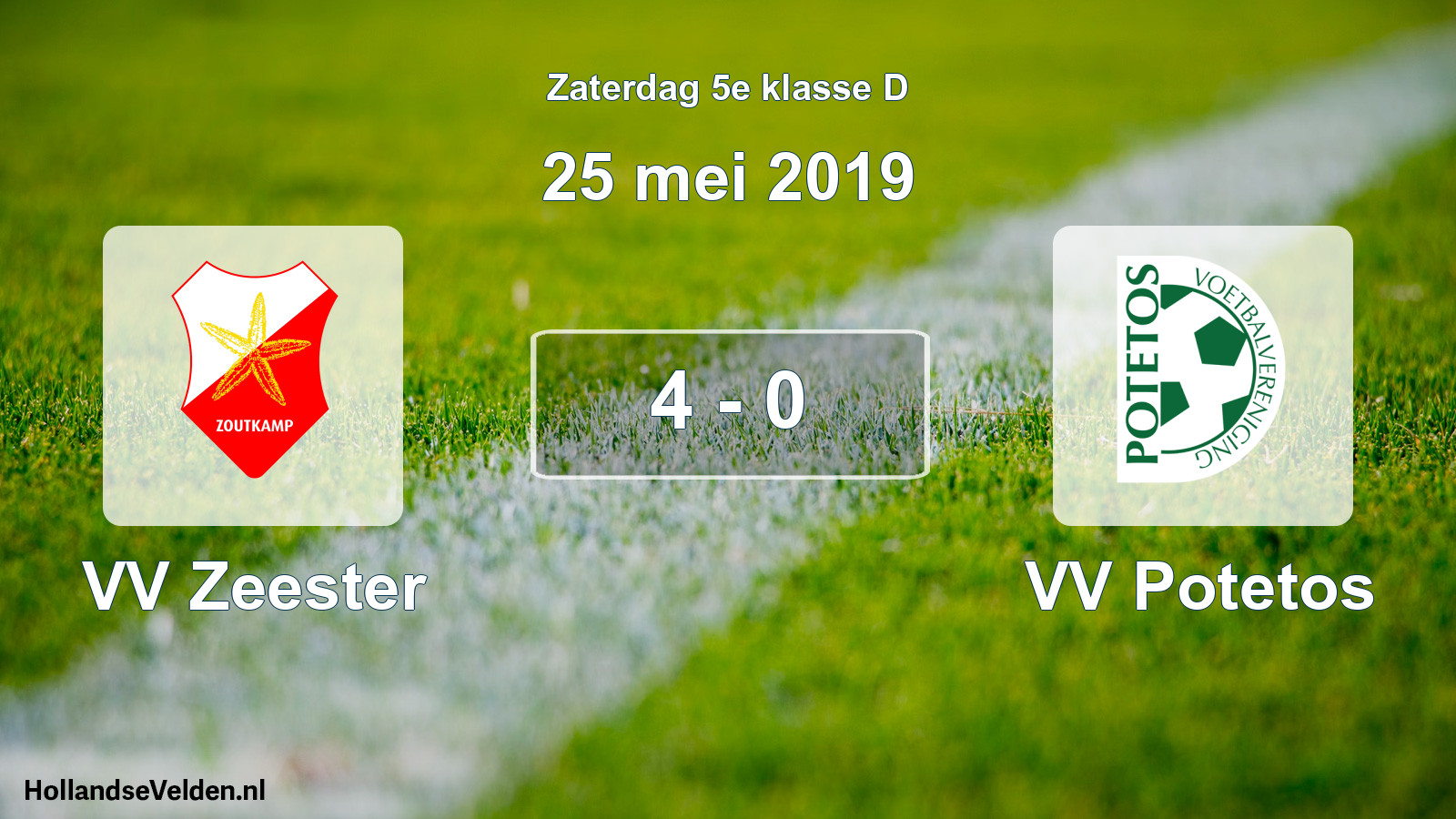 Total number of matches played: VV Zeester - VV Potetos 4 - 0 (25 May 2019)
