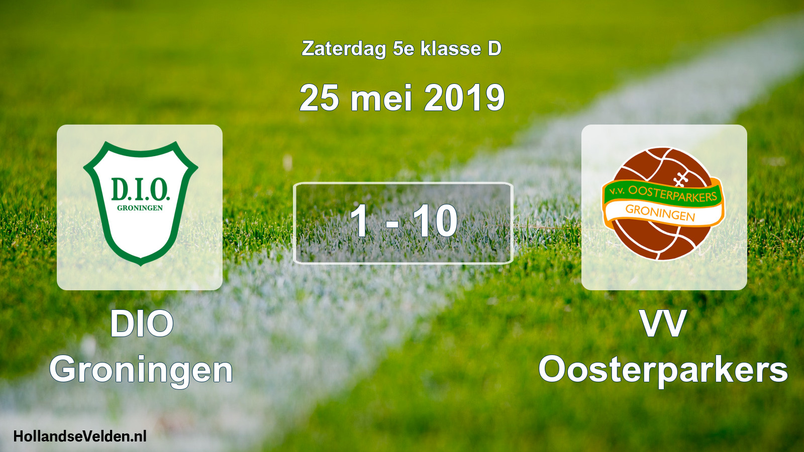 Total number of matches played: DIO Groningen - VV Oosterparkers 1 - 10 (25 May 2019)