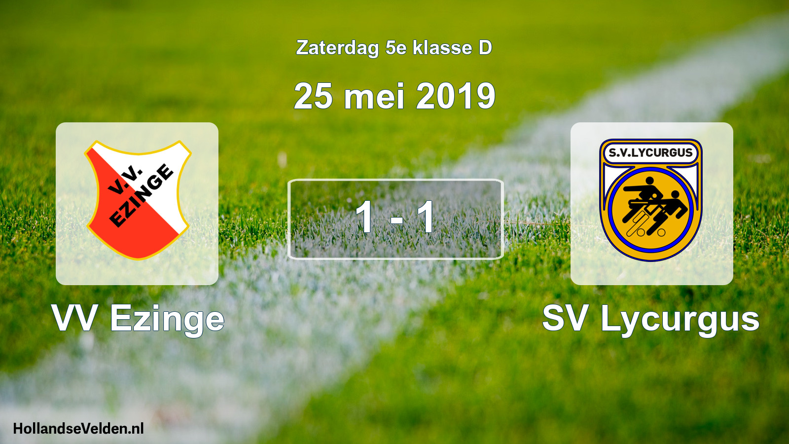 Total number of matches played: VV Ezinge - SV Lycurgus 1 - 1 (25 May 2019)