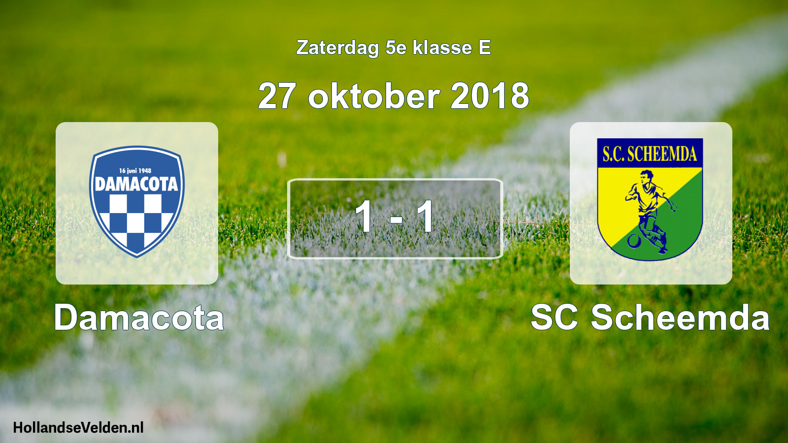 Total number of matches played: Damacota - SC Scheemda 1 - 1 (27 October 2018)