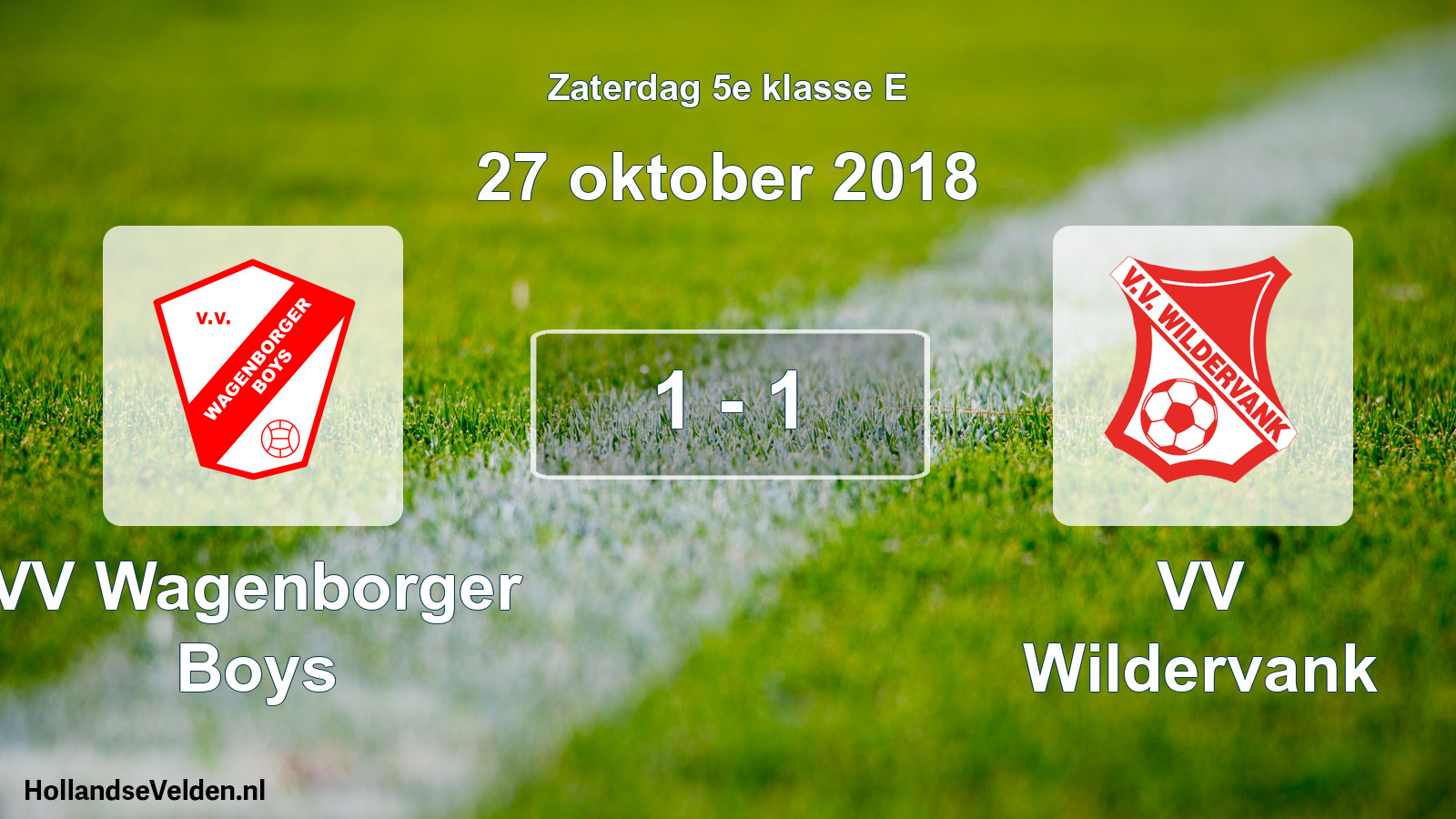 Total number of matches played: VV Wagenborger Boys - VV Wildervank 1 - 1 (27 October 2018)