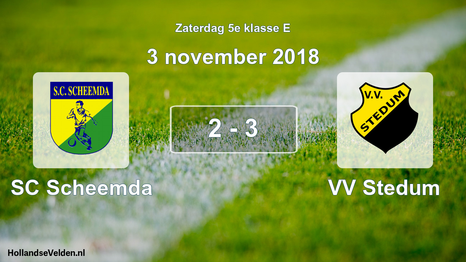 Total number of matches played: SC Scheemda - VV Stedum 2 - 3 (3 November 2018)