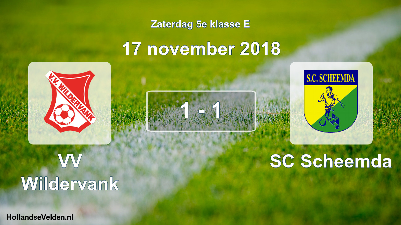 Total number of matches played: VV Wildervank - SC Scheemda 1 - 1 (17 November 2018)