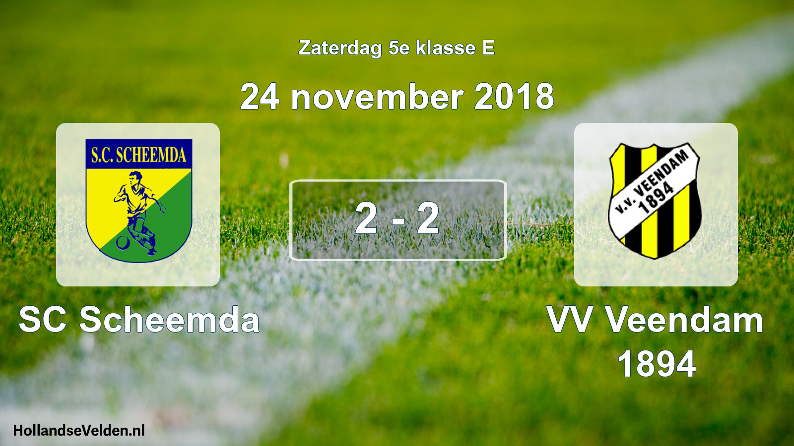 Total number of matches played: SC Scheemda - VV Veendam 1894 2 - 2 (24 November 2018)