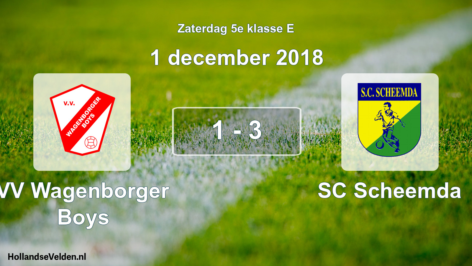 Total number of matches played: VV Wagenborger Boys - SC Scheemda 1 - 3 (1 December 2018)