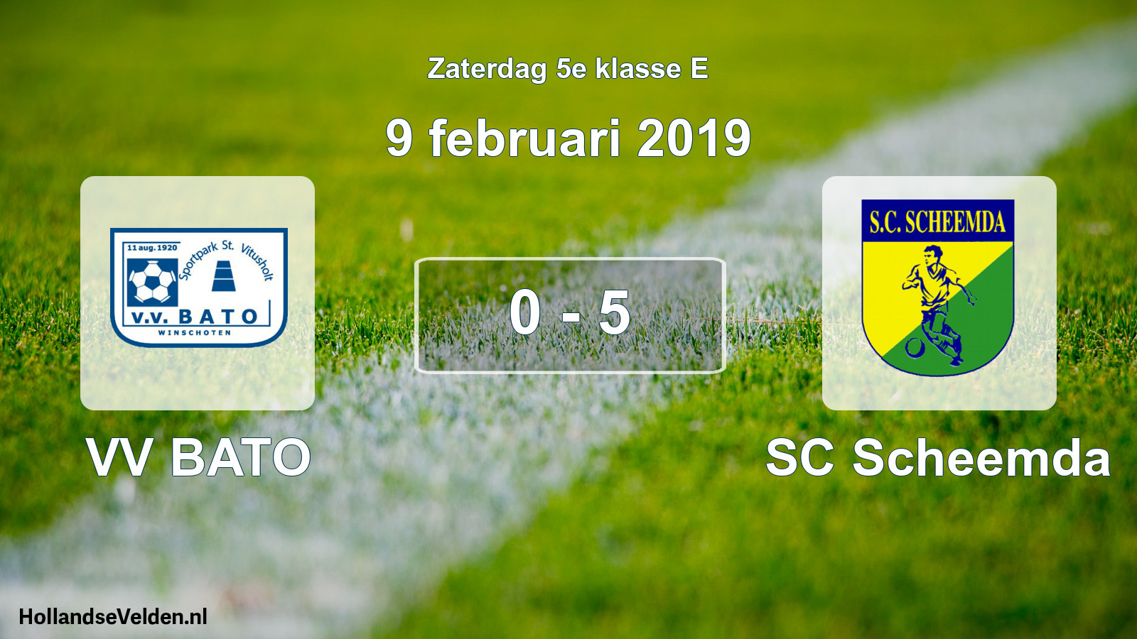 Total number of matches played: VV BATO - SC Scheemda 0 - 5 (9 February 2019)