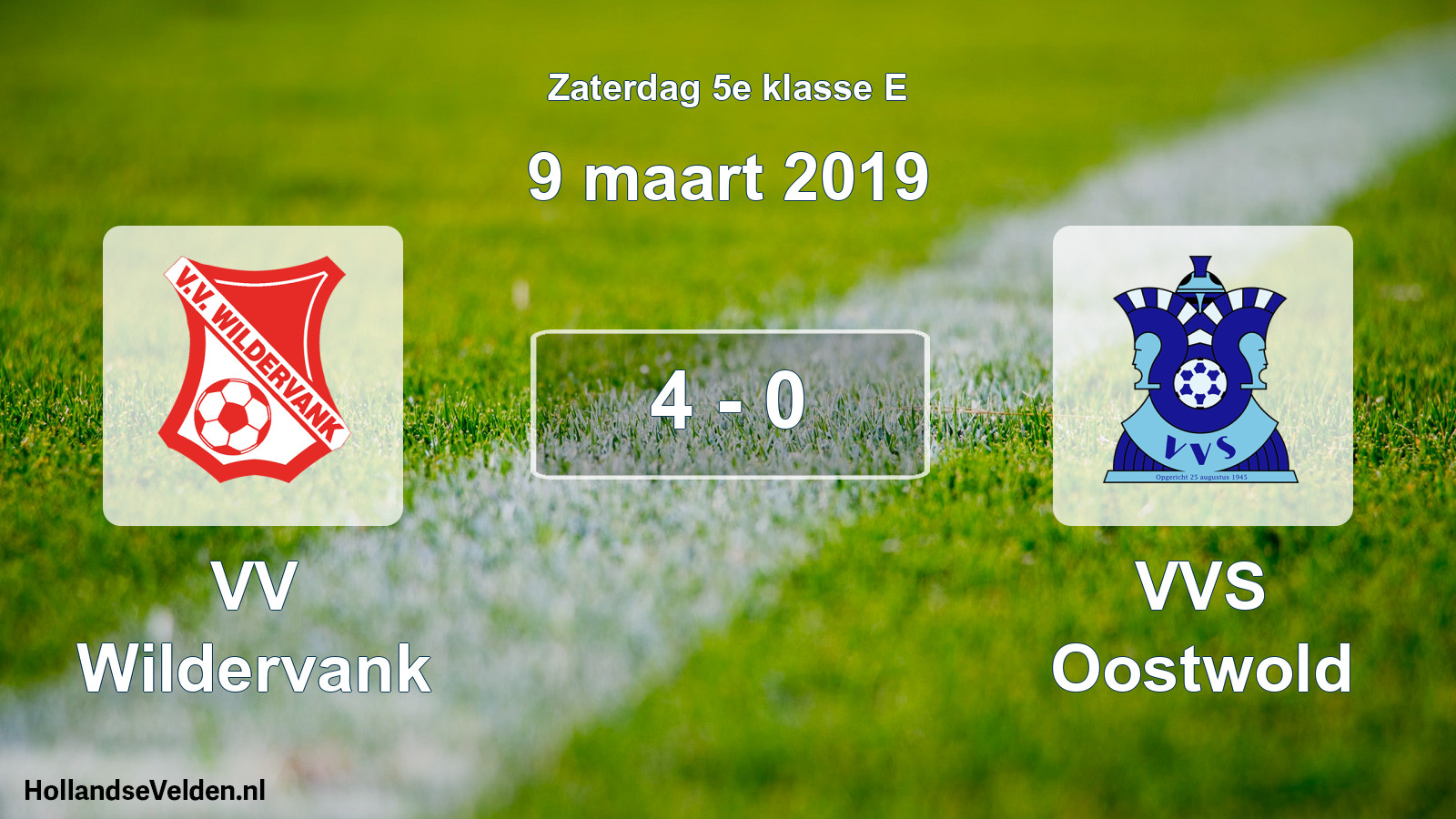 Total number of matches played: VV Wildervank - VVS Oostwold 4 - 0 (9 March 2019)