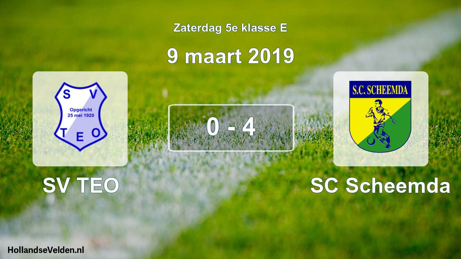 Total number of matches played: SV TEO - SC Scheemda 0 - 4 (9 March 2019)