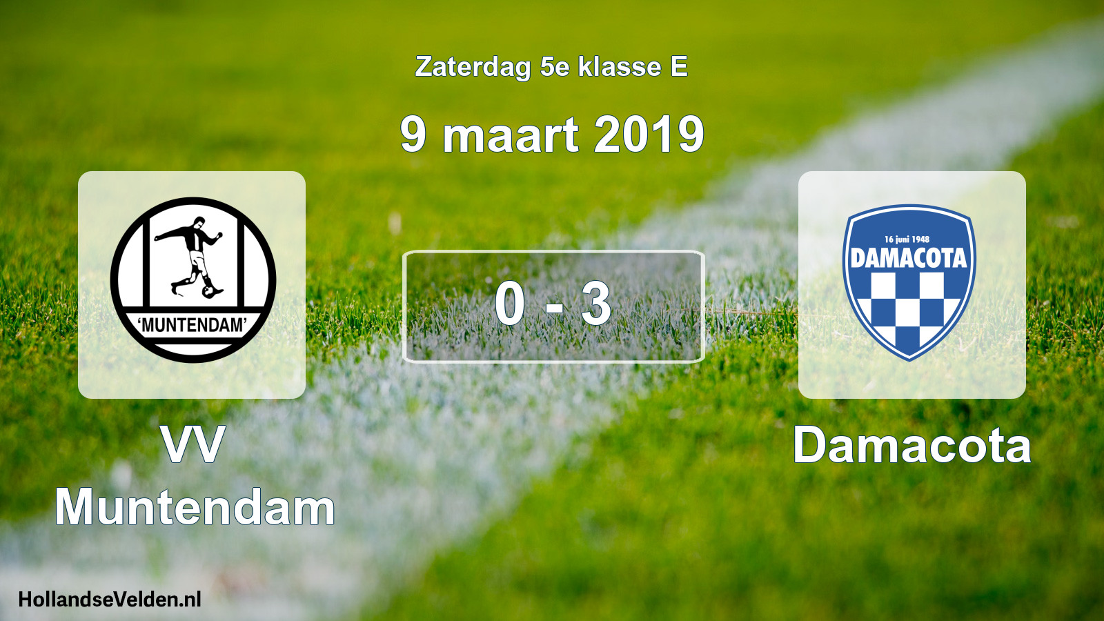 Total number of matches played: VV Muntendam - Damacota 0 - 3 (9 March 2019)