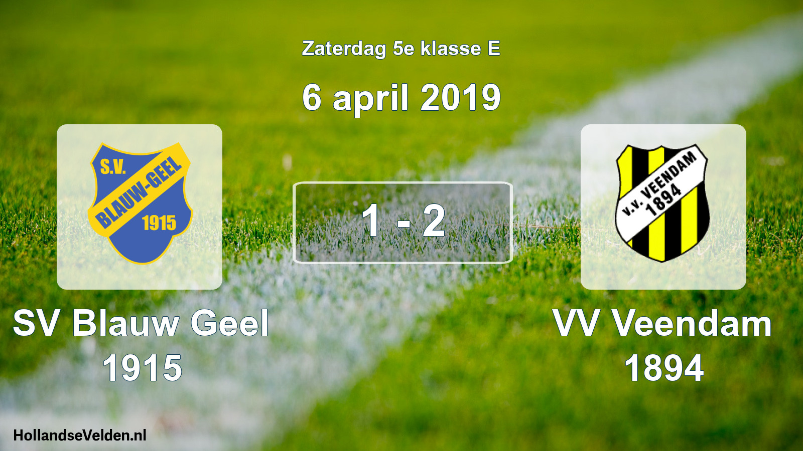 Total number of matches played: SV Blauw Geel 1915 - VV Veendam 1894 1 - 2 (6 April 2019)