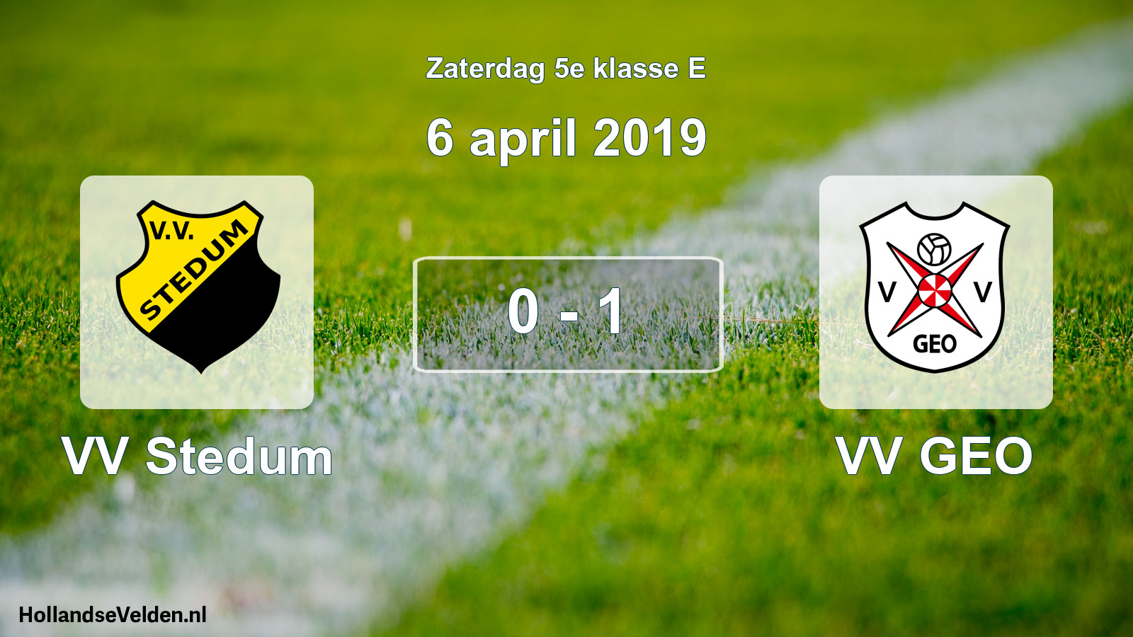 Total number of matches played: VV Stedum - VV GEO 0 - 1 (6 April 2019)