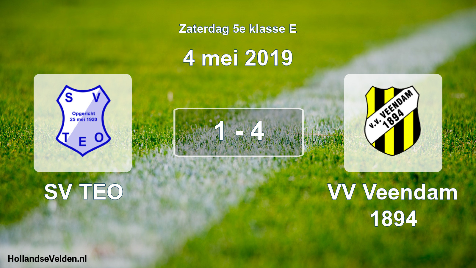 Total number of matches played: SV TEO - VV Veendam 1894 1 - 4 (4 May 2019)
