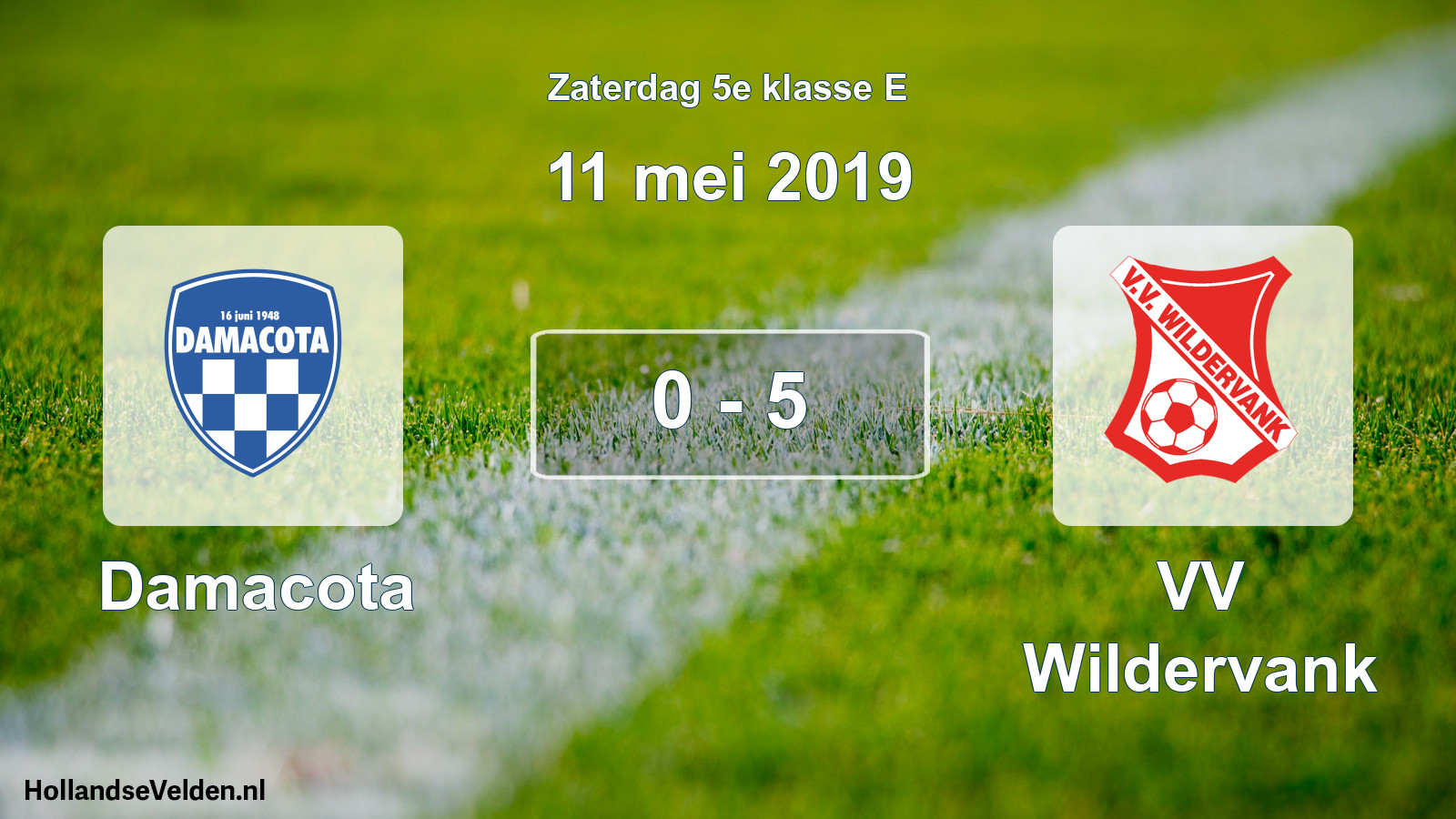 Total number of matches played: Damacota - VV Wildervank 0 - 5 (11 May 2019)