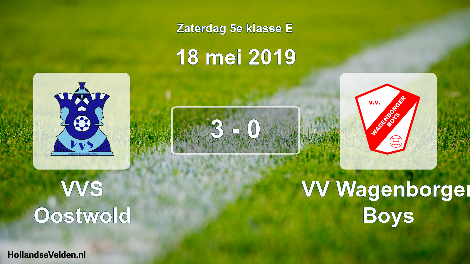 Total number of matches played: VVS Oostwold - VV Wagenborger Boys 3 - 0 (18 May 2019)
