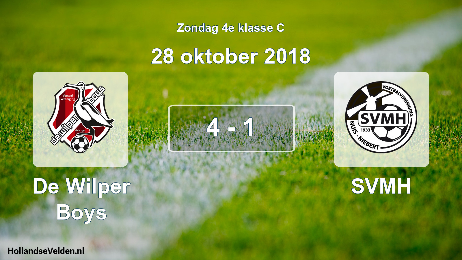 Total number of matches played: De Wilper Boys - SVMH 4 - 1 (28 October 2018)