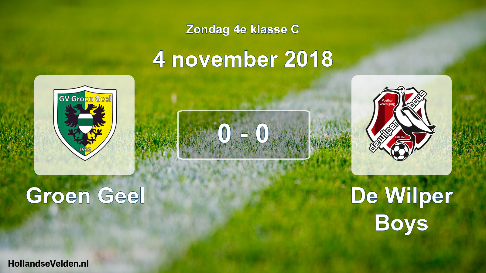 Total number of matches played: Groen Geel - De Wilper Boys 0 - 0 (4 November 2018)