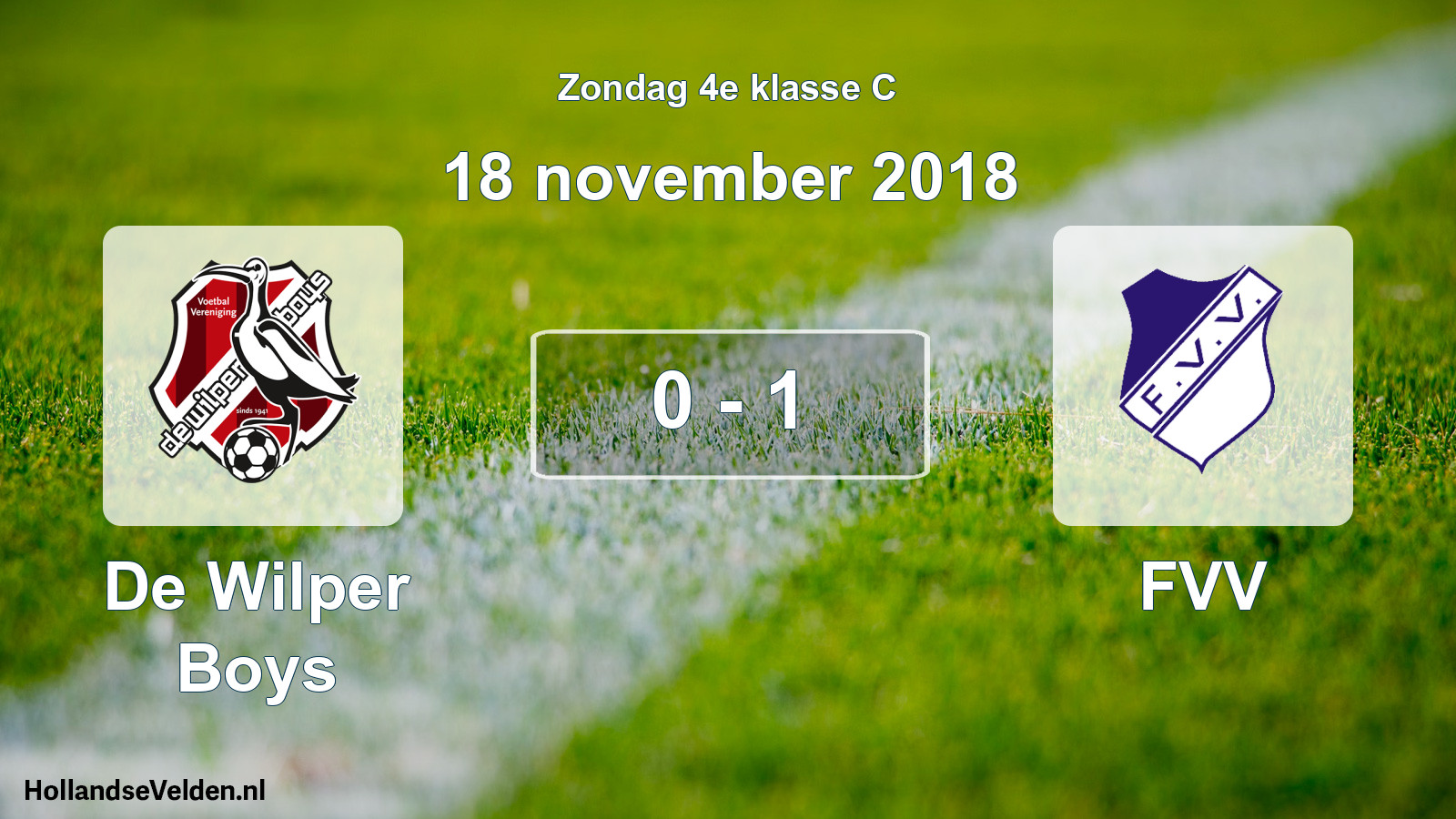 Total number of matches played: De Wilper Boys - FVV 0 - 1 (18 November 2018)