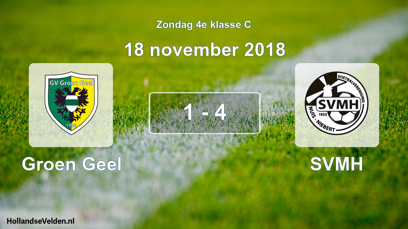 Total number of matches played: Groen Geel - SVMH 1 - 4 (18 November 2018)