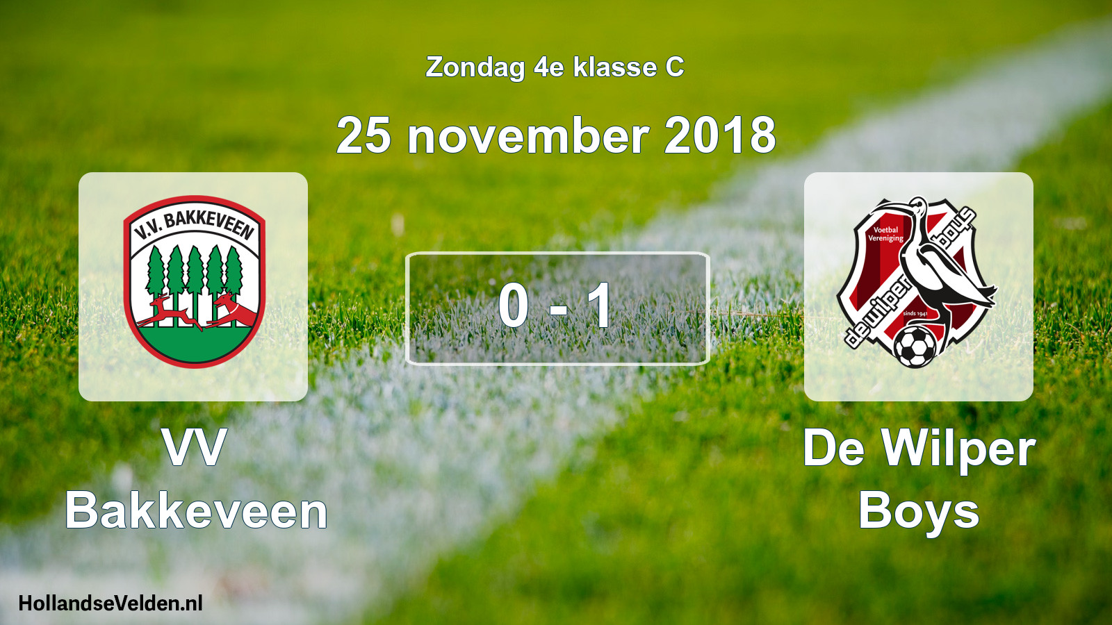 Total number of matches played: VV Bakkeveen - De Wilper Boys 0 - 1 (25 November 2018)