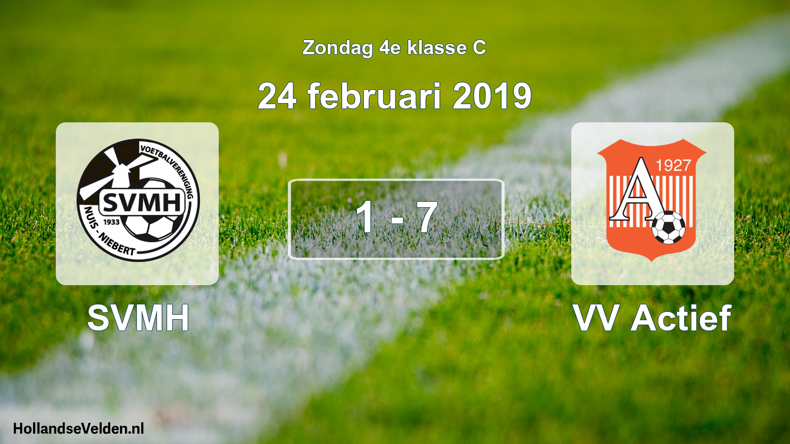 Total number of matches played: SVMH - VV Actief 1 - 7 (24 February 2019)