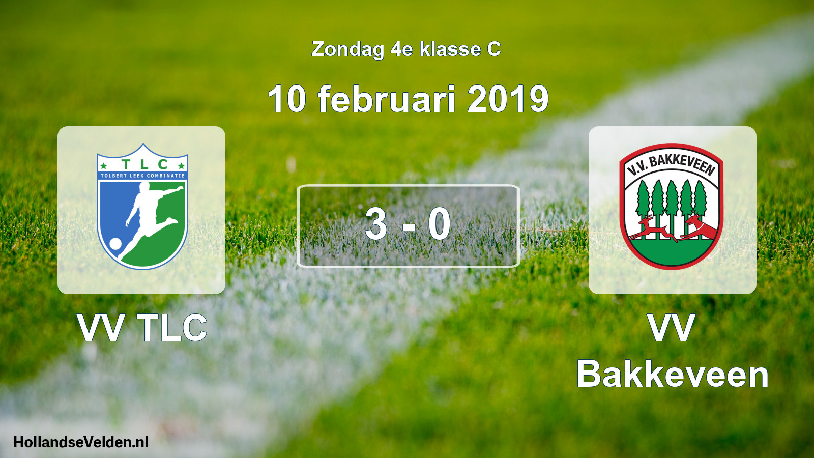 Total number of matches played: VV TLC - VV Bakkeveen 3 - 0 (10 February 2019)