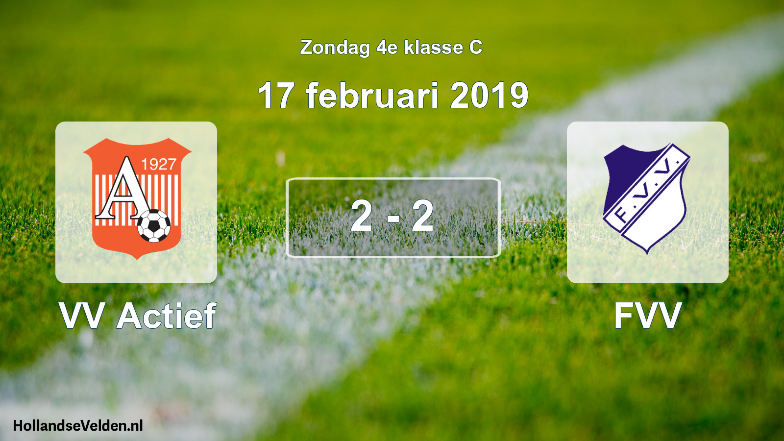 Total number of matches played: VV Actief - FVV 2 - 2 (17 February 2019)