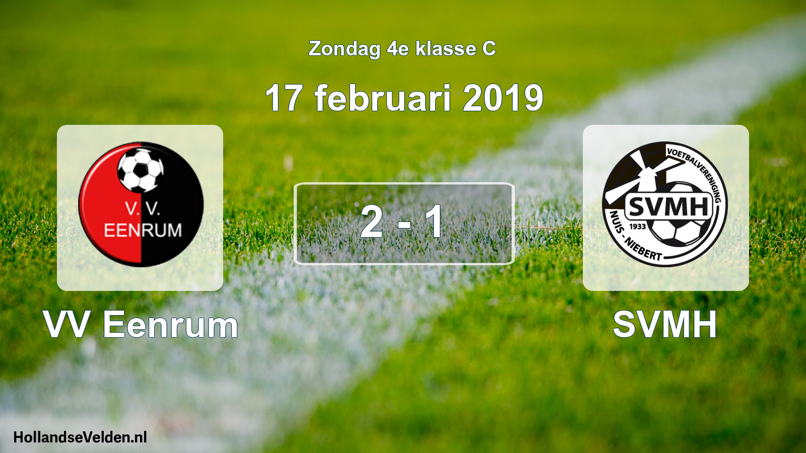Total number of matches played: VV Eenrum - SVMH 2 - 1 (17 February 2019)