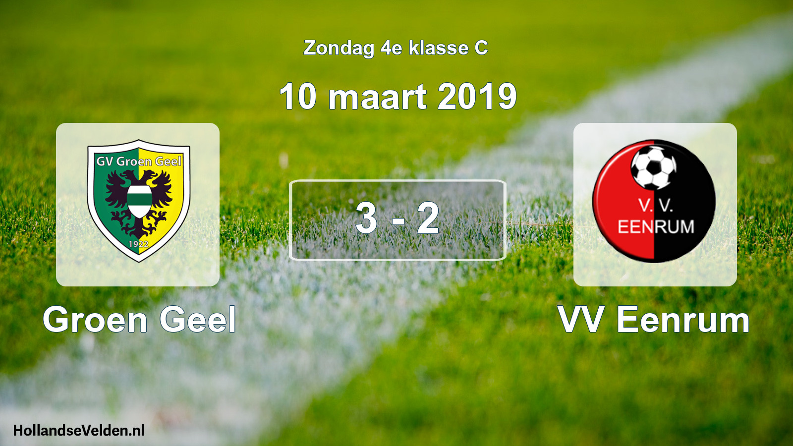 Total number of matches played: Groen Geel - VV Eenrum 3 - 2 (10 March 2019)