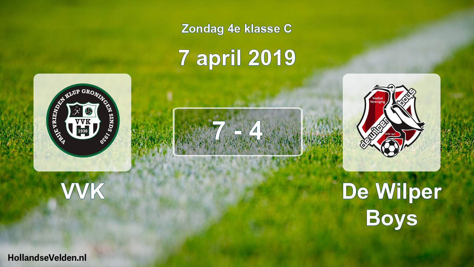 Total number of matches played: VVK - De Wilper Boys 7 - 4 (7 April 2019)