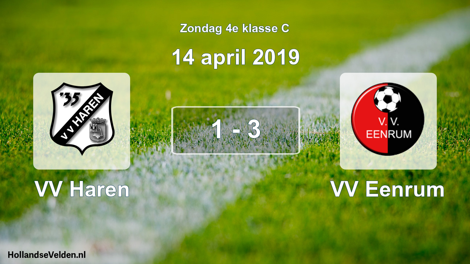 Total number of matches played: VV Haren - VV Eenrum 1 - 3 (14 April 2019)