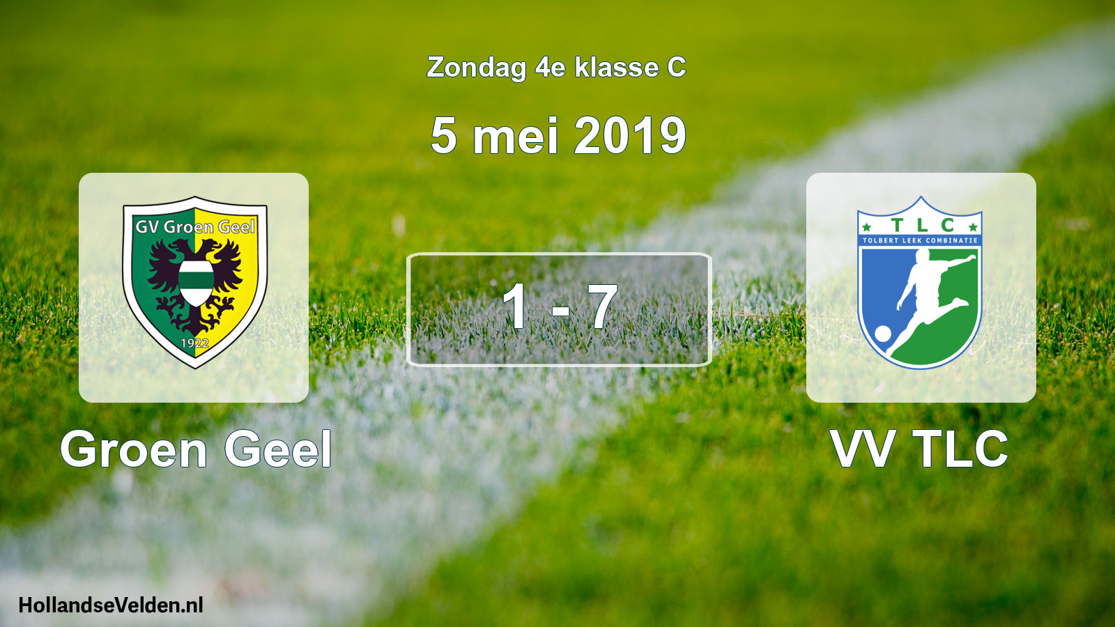 Total number of matches played: Groen Geel - VV TLC 1 - 7 (5 May 2019)