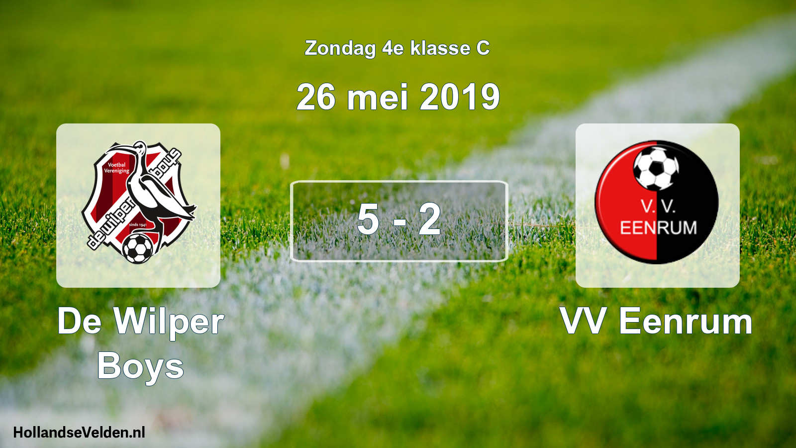 Total number of matches played: De Wilper Boys - VV Eenrum 5 - 2 (26 May 2019)