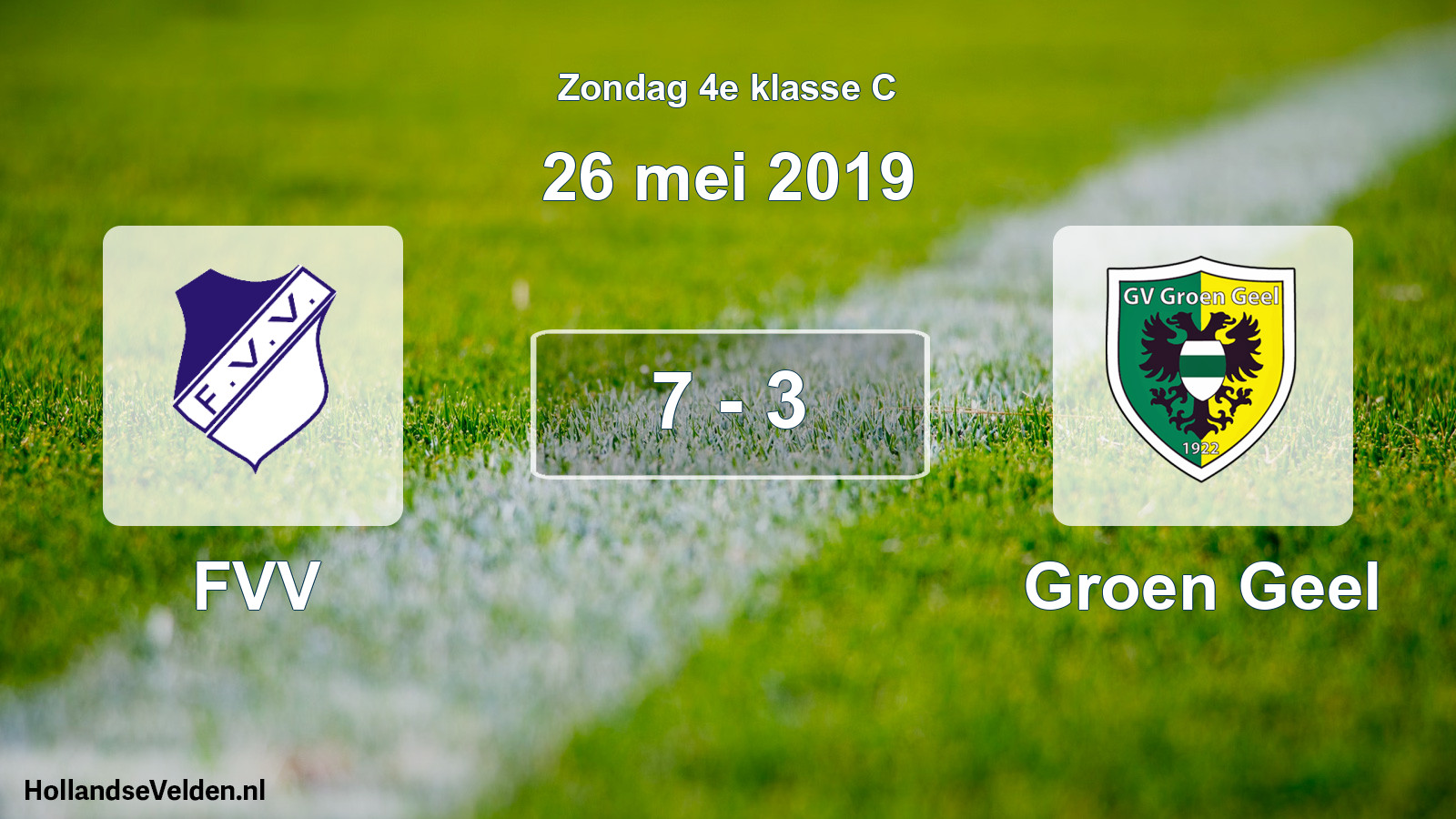 Total number of matches played: FVV - Groen Geel 7 - 3 (26 May 2019)