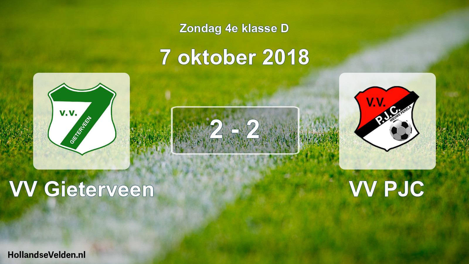 Total number of matches played: VV Gieterveen - VV PJC 2 - 2 (7 October 2018)