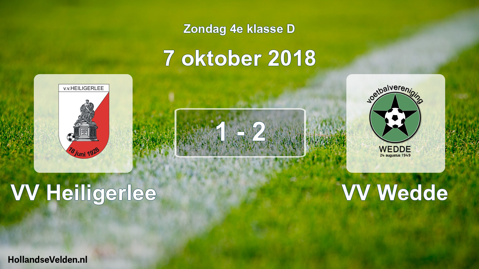 Total number of matches played: VV Heiligerlee - VV Wedde 1 - 2 (7 October 2018)