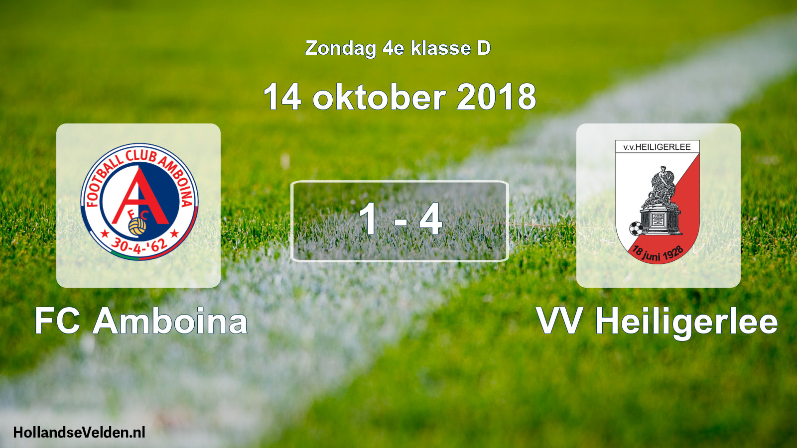 Total number of matches played: FC Amboina - VV Heiligerlee 1 - 4 (14 October 2018)