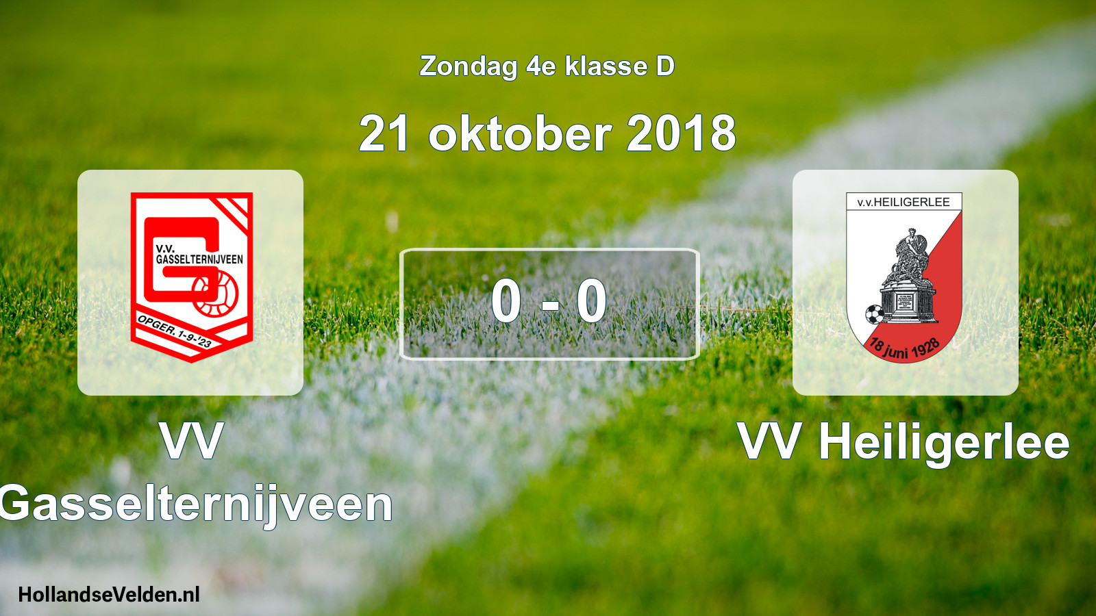 Total number of matches played: VV Gasselternijveen - VV Heiligerlee 0 - 0 (21 October 2018)